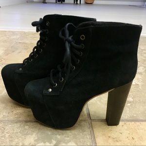 Jeffrey Campbell Lita Black Suede Booties